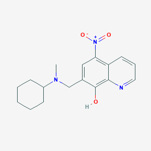 molecular formula C17H21N3O3 B5712243 7-{[cyclohexyl(methyl)amino]methyl}-5-nitro-8-quinolinol 