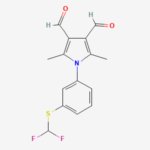 molecular formula C15H13F2NO2S B5712262 1-{3-[(difluoromethyl)thio]phenyl}-2,5-dimethyl-1H-pyrrole-3,4-dicarbaldehyde 