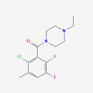 molecular formula C14H17ClF2N2O B5712290 1-(2-chloro-5,6-difluoro-3-methylbenzoyl)-4-ethylpiperazine 