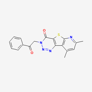 molecular formula C18H14N4O2S B5712293 7,9-dimethyl-3-(2-oxo-2-phenylethyl)pyrido[3',2':4,5]thieno[3,2-d][1,2,3]triazin-4(3H)-one 