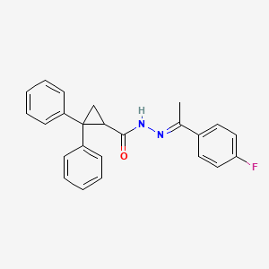 molecular formula C24H21FN2O B5712303 N'-[1-(4-fluorophenyl)ethylidene]-2,2-diphenylcyclopropanecarbohydrazide 