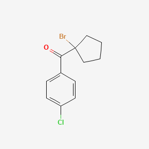 molecular formula C12H12BrClO B571231 (1-Bromocyclopentyl)-(4-chlorophenyl)methanone CAS No. 6728-56-9