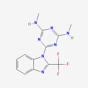 molecular formula C13H12F3N7 B5712325 N,N'-dimethyl-6-[2-(trifluoromethyl)-1H-benzimidazol-1-yl]-1,3,5-triazine-2,4-diamine 