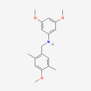 molecular formula C18H23NO3 B5712349 (3,5-dimethoxyphenyl)(4-methoxy-2,5-dimethylbenzyl)amine 