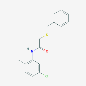 molecular formula C17H18ClNOS B5712366 N-(5-chloro-2-methylphenyl)-2-[(2-methylbenzyl)thio]acetamide 