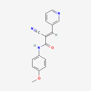 molecular formula C16H13N3O2 B5712373 2-cyano-N-(4-methoxyphenyl)-3-(3-pyridinyl)acrylamide 