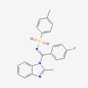 molecular formula C22H18FN3O2S B5712411 N-[(4-fluorophenyl)(2-methyl-1H-benzimidazol-1-yl)methylene]-4-methylbenzenesulfonamide 