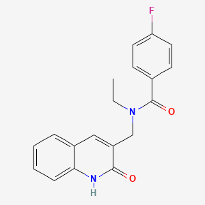 N-ethyl-4-fluoro-N-[(2-hydroxy-3-quinolinyl)methyl]benzamide
