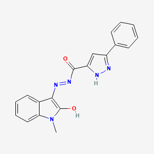 molecular formula C19H15N5O2 B5712450 N'-(1-methyl-2-oxo-1,2-dihydro-3H-indol-3-ylidene)-3-phenyl-1H-pyrazole-5-carbohydrazide 