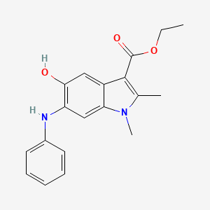 ethyl 6-anilino-5-hydroxy-1,2-dimethyl-1H-indole-3-carboxylate