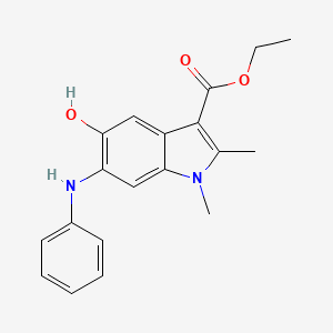 molecular formula C19H20N2O3 B5712456 ethyl 6-anilino-5-hydroxy-1,2-dimethyl-1H-indole-3-carboxylate 