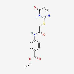 molecular formula C15H15N3O4S B5712462 ethyl 4-({[(4-hydroxy-2-pyrimidinyl)thio]acetyl}amino)benzoate 