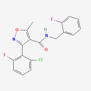 3-(2-chloro-6-fluorophenyl)-N-[(2-fluorophenyl)methyl]-5-methyl-1,2-oxazole-4-carboxamide