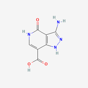 molecular formula C7H6N4O3 B571256 3-氨基-4-羟基-1H-吡唑并[4,3-c]吡啶-7-羧酸 CAS No. 120581-76-2