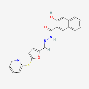 molecular formula C21H15N3O3S B5712560 3-hydroxy-N'-{[5-(2-pyridinylthio)-2-furyl]methylene}-2-naphthohydrazide 
