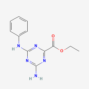 molecular formula C12H13N5O2 B5712569 ethyl 4-amino-6-anilino-1,3,5-triazine-2-carboxylate 