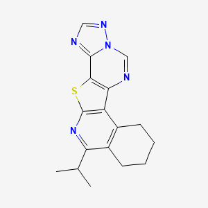 11-isopropyl-7,8,9,10-tetrahydro[1,2,4]triazolo[1'',5'':1',6']pyrimido[4',5':4,5]thieno[2,3-c]isoquinoline