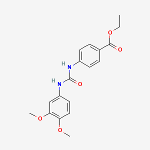 molecular formula C18H20N2O5 B5712595 ethyl 4-({[(3,4-dimethoxyphenyl)amino]carbonyl}amino)benzoate 