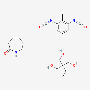 molecular formula C21H31N3O6 B571260 2H-Azepin-2-one, hexahydro-, polymer with 1,3-diisocyanatomethylbenzene and 2-ethyl-2-(hydroxymethyl CAS No. 121193-19-9