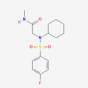 molecular formula C15H21FN2O3S B5712607 N~2~-cyclohexyl-N~2~-[(4-fluorophenyl)sulfonyl]-N~1~-methylglycinamide 