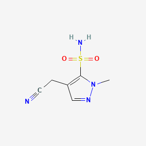 molecular formula C6H8N4O2S B571265 4-(Cyanomethyl)-1-methyl-1H-pyrazole-5-sulfonamide CAS No. 117519-66-1