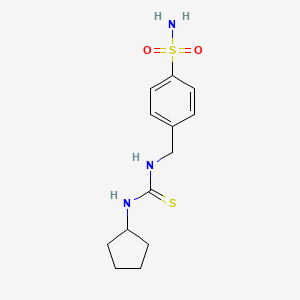 molecular formula C13H19N3O2S2 B5712650 4-({[(cyclopentylamino)carbonothioyl]amino}methyl)benzenesulfonamide 