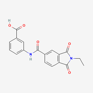 molecular formula C18H14N2O5 B5712682 3-{[(2-ethyl-1,3-dioxo-2,3-dihydro-1H-isoindol-5-yl)carbonyl]amino}benzoic acid 