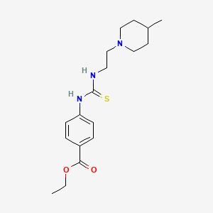 molecular formula C18H27N3O2S B5712764 ethyl 4-[({[2-(4-methyl-1-piperidinyl)ethyl]amino}carbonothioyl)amino]benzoate 