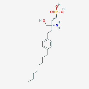 molecular formula C20H34NO4P B571279 Phosphonic acid, P-[(1E,3S)-3-amino-3-(hydroxymethyl)-5-(4-octylphenyl)-1-penten-1-yl]- CAS No. 1142015-13-1