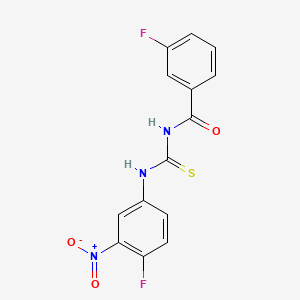 molecular formula C14H9F2N3O3S B5712889 3-fluoro-N-{[(4-fluoro-3-nitrophenyl)amino]carbonothioyl}benzamide 