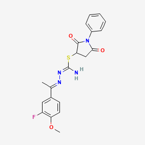 2,5-dioxo-1-phenyl-3-pyrrolidinyl 2-[1-(3-fluoro-4-methoxyphenyl)ethylidene]hydrazinecarbimidothioate