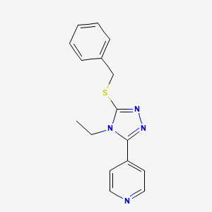 4-[5-(benzylthio)-4-ethyl-4H-1,2,4-triazol-3-yl]pyridine