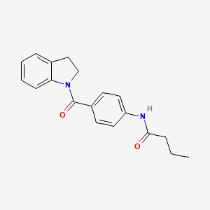 molecular formula C19H20N2O2 B5712927 N-[4-(2,3-dihydro-1H-indol-1-ylcarbonyl)phenyl]butanamide 
