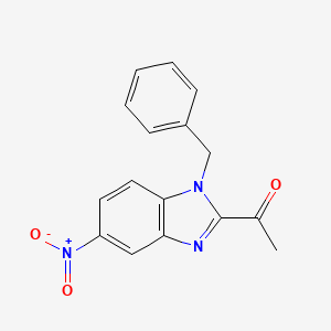 molecular formula C16H13N3O3 B5712975 1-(1-benzyl-5-nitro-1H-benzimidazol-2-yl)ethanone 