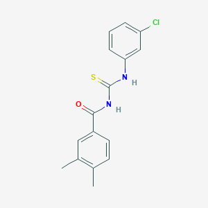 molecular formula C16H15ClN2OS B5713025 N-{[(3-chlorophenyl)amino]carbonothioyl}-3,4-dimethylbenzamide 