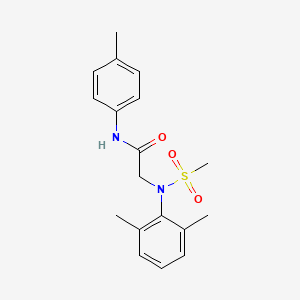 molecular formula C18H22N2O3S B5713051 N~2~-(2,6-dimethylphenyl)-N~1~-(4-methylphenyl)-N~2~-(methylsulfonyl)glycinamide 