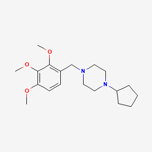 molecular formula C19H30N2O3 B5713062 1-cyclopentyl-4-(2,3,4-trimethoxybenzyl)piperazine 