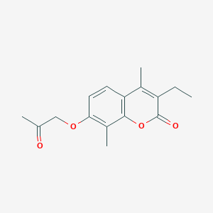 molecular formula C16H18O4 B5713066 3-ethyl-4,8-dimethyl-7-(2-oxopropoxy)-2H-chromen-2-one CAS No. 28814-57-5