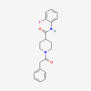 molecular formula C20H21FN2O2 B5713072 N-(2-fluorophenyl)-1-(phenylacetyl)-4-piperidinecarboxamide 