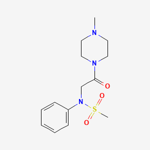 molecular formula C14H21N3O3S B5713081 N-[2-(4-methyl-1-piperazinyl)-2-oxoethyl]-N-phenylmethanesulfonamide 