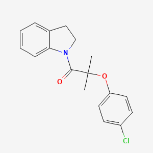 molecular formula C18H18ClNO2 B5713093 1-[2-(4-chlorophenoxy)-2-methylpropanoyl]indoline 