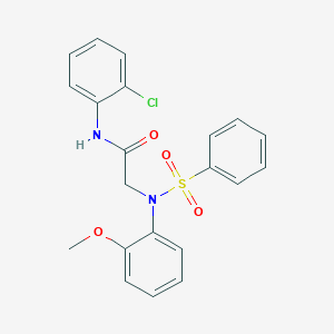 molecular formula C21H19ClN2O4S B5713105 N~1~-(2-chlorophenyl)-N~2~-(2-methoxyphenyl)-N~2~-(phenylsulfonyl)glycinamide 