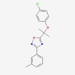 molecular formula C18H17ClN2O2 B5713106 5-[1-(4-chlorophenoxy)-1-methylethyl]-3-(3-methylphenyl)-1,2,4-oxadiazole 