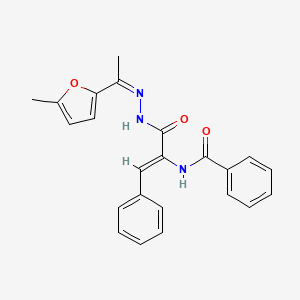 molecular formula C23H21N3O3 B5713121 N-[1-({2-[1-(5-methyl-2-furyl)ethylidene]hydrazino}carbonyl)-2-phenylvinyl]benzamide 