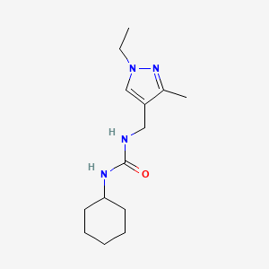 molecular formula C14H24N4O B5713138 N-cyclohexyl-N'-[(1-ethyl-3-methyl-1H-pyrazol-4-yl)methyl]urea 