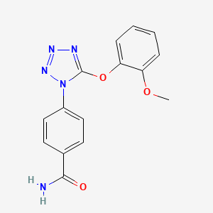 molecular formula C15H13N5O3 B5713146 4-[5-(2-methoxyphenoxy)-1H-tetrazol-1-yl]benzamide 