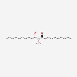 molecular formula C20H40AlO3 B571318 Aluminum, hydroxybis(1-oxodecyl)- CAS No. 121028-72-6