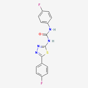 molecular formula C15H10F2N4OS B5713189 N-(4-fluorophenyl)-N'-[5-(4-fluorophenyl)-1,3,4-thiadiazol-2-yl]urea 