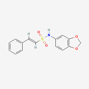 molecular formula C15H13NO4S B5713192 N-1,3-benzodioxol-5-yl-2-phenylethylenesulfonamide 