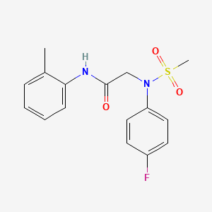 molecular formula C16H17FN2O3S B5713206 N~2~-(4-fluorophenyl)-N~1~-(2-methylphenyl)-N~2~-(methylsulfonyl)glycinamide 